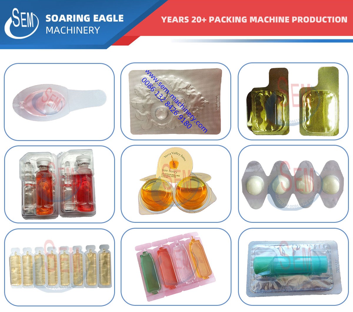 Liquid blister packing machine for chocolate/butter/syrup/jam/honey