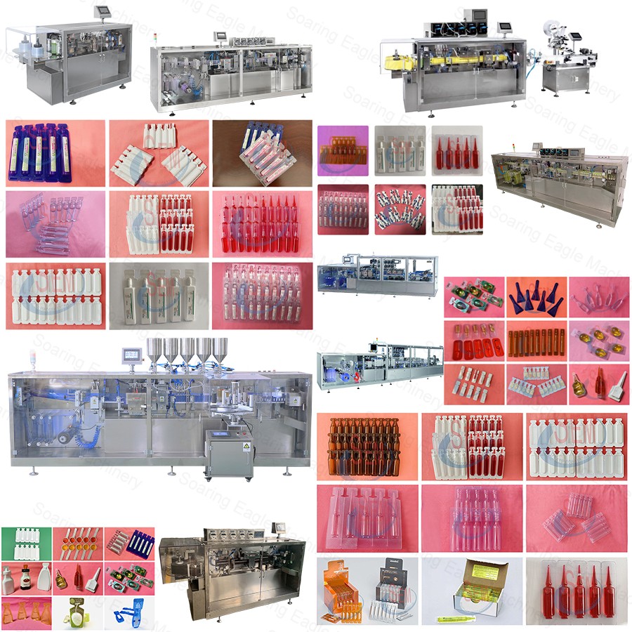 Various models of automatic ampoule filling and sealing machines: