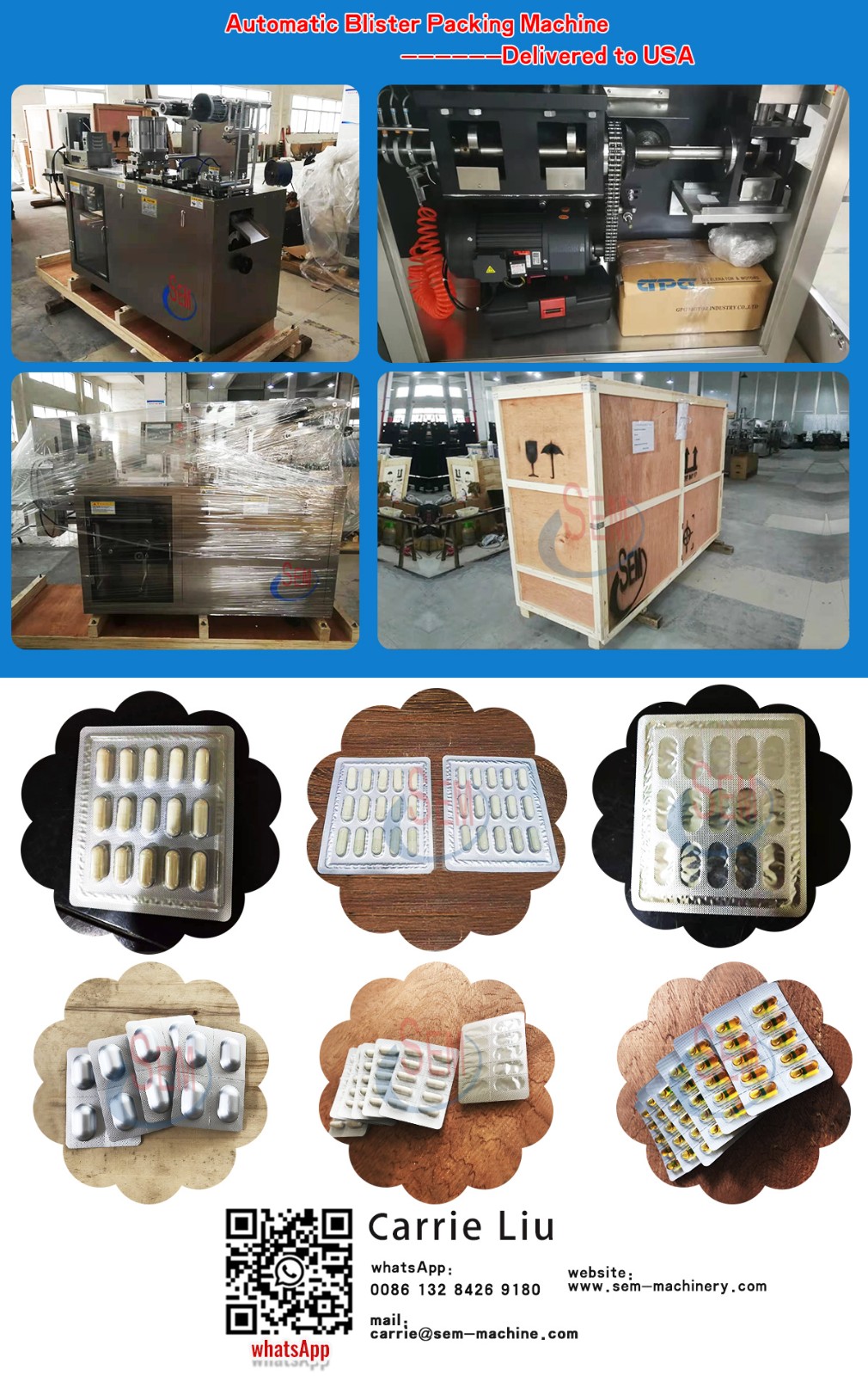 The equipment is a blister packaging machine